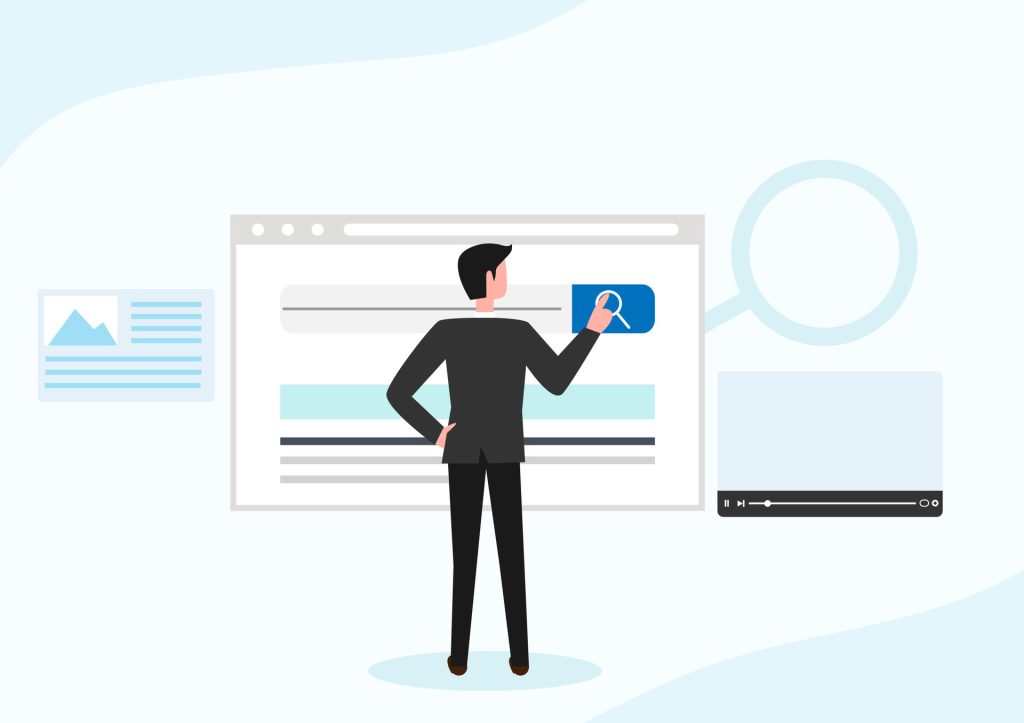 vecteezy businessman enters search bar with rounded corners internet 27957006